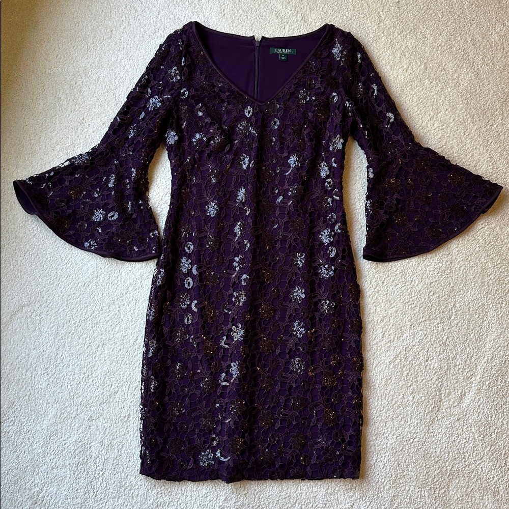 Ralph Lauren Deep Purple Sequin Dress